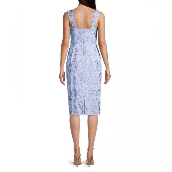 Aidan Mattox Metallic Floral Jacquard Dress size 2 - Picture 3 of 11